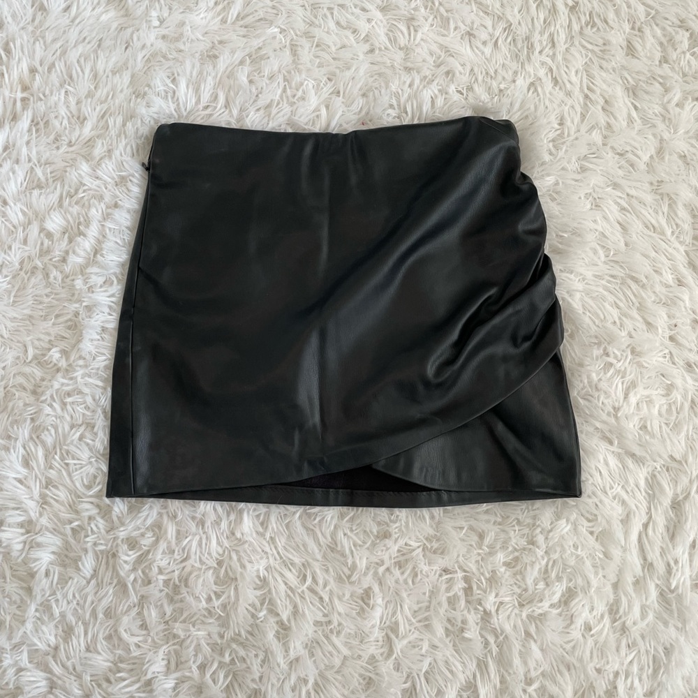 zara leather skirt